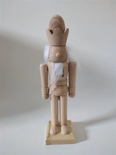 פיצוחי אגוזים מעץ לחג המולד לא צבוע בובת אגוז חייל DIY