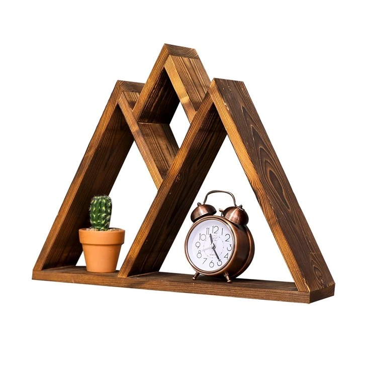 Wooden Floating Shelves Mountain Wall Shelves